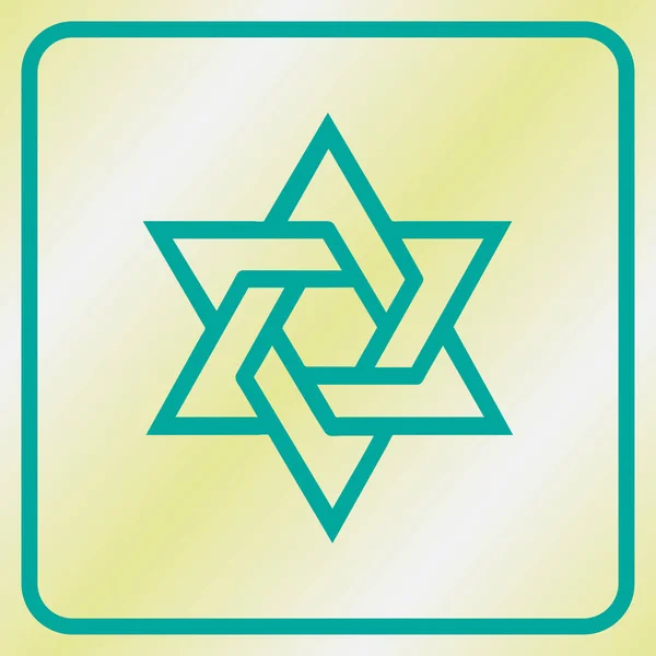 ( 영어 ) Jewish Star of David Six Pointed Star in black with Interlock Style vector icon — 스톡 벡터