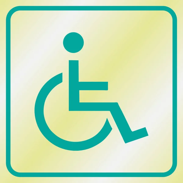 Vector ogiltig ikon. Handikappskylten. Mänskliga på rullstol illustration — Stock vektor