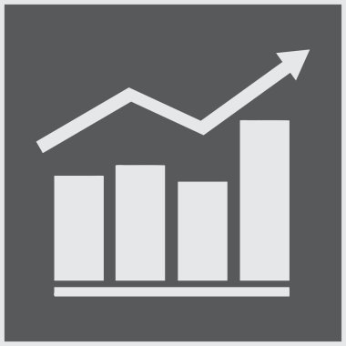 Koyu arka plan üzerinde izole trendy düz stil grafik simgesi.