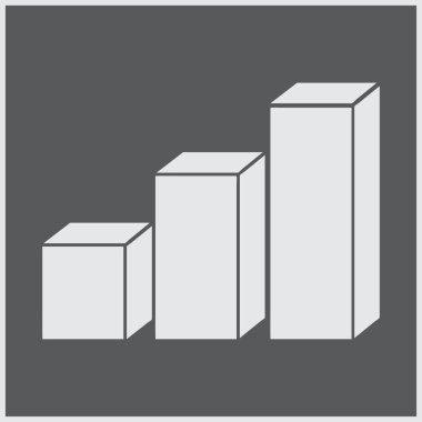 Koyu arka plan üzerinde izole trendy düz stil grafik simgesi.