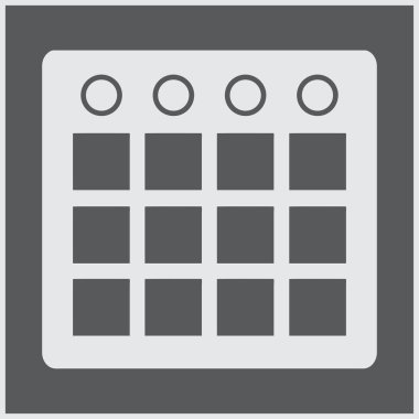 Takvim simgesi, vektör illüstrasyonu. Düz tasarım biçimi