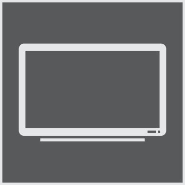 TV simge vektör, katı illüstrasyon, sembol