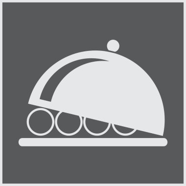 Yemek tabağı hizmet işareti simgesi. Sofra Restoran sembol