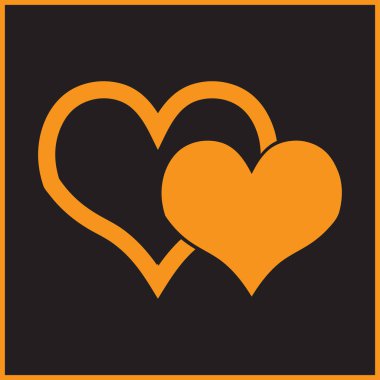 kalp simgeler illüstrasyon vektör. Tam kalp ve inme kalp sembolleri