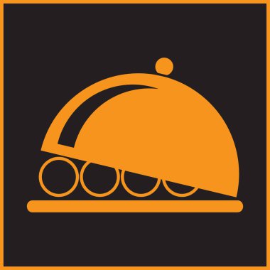 Yemek tabağı hizmet işareti simgesi. Sofra Restoran sembol