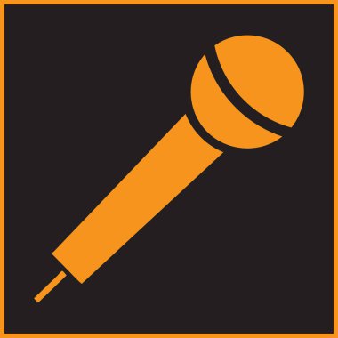 Mikrofon simge vektör, ses kaydedici, röportaj, Eps10