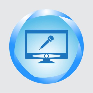 Bilgisayar monitör simgesini. Düz Pc sembolü. Vektör çizim