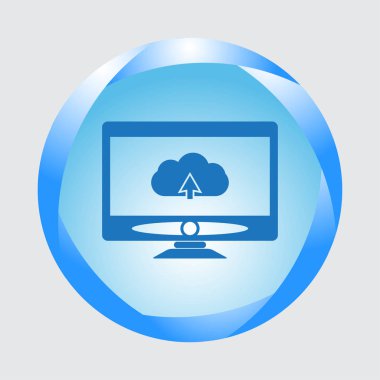 Bilgisayar monitör simgesini. Düz Pc sembolü. Vektör çizim