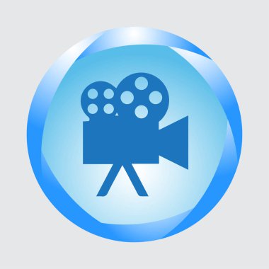 Sinema kamera simgesi düz stil. Vektör çizim, Eps10.