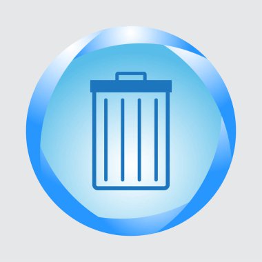 Gri arka plan üzerinde izole trendy düz stil sembolünde çöp