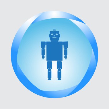 Robot simgesi düz stil. Vektör çizim, Eps10.