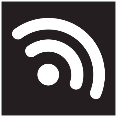 RSS simgesi düz stil ikonu. Vektör çizim