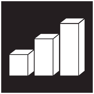 Koyu arka plan üzerinde izole trendy düz stil grafik simgesi.