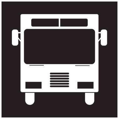 Otobüs simge vektör, katı logo illustratio