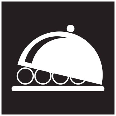 Yemek tabağı hizmet işareti simgesi. Sofra Restoran sembol