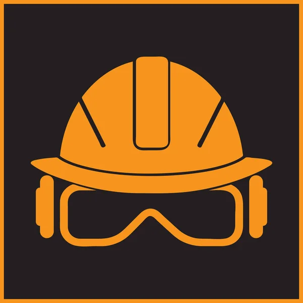 Illustrazione vettoriale di icone web - casco di sicurezza, cappello rigido — Vettoriale Stock