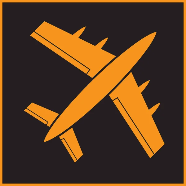 Vecteur d'icônes d'avion, illustration solide, pictogramme — Image vectorielle