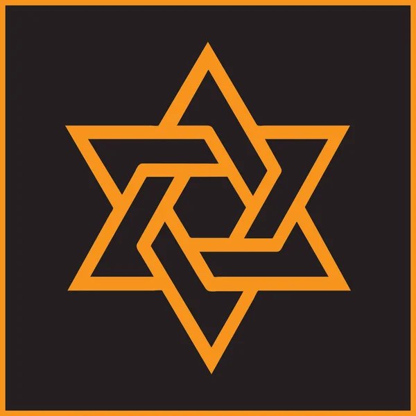 ( 영어 ) Jewish Star of David Six Pointed Star — 스톡 벡터