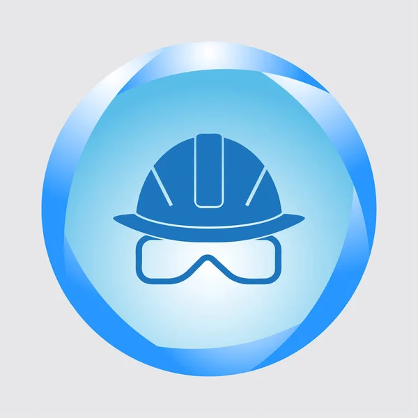 Illustration vectorielle d'une icône web casque de sécurité, casque rigide — Image vectorielle