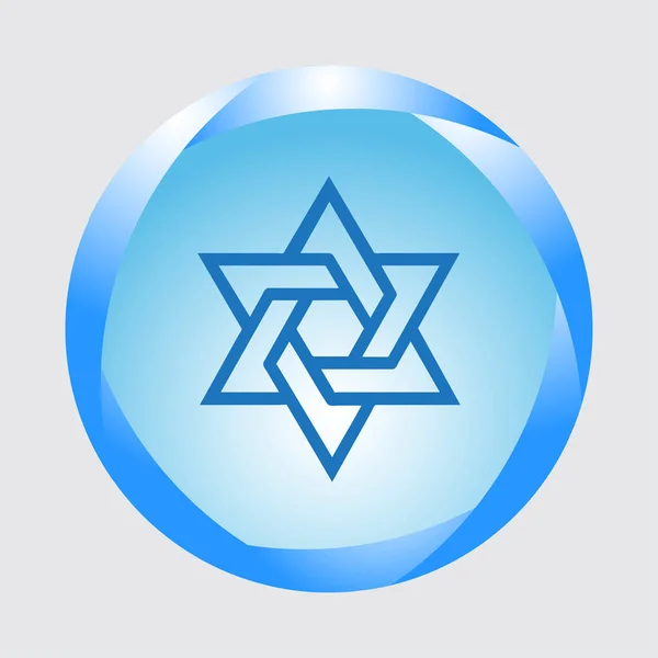 Jewish Star of David Six Pointed Star Style vector icon — Stock Vector