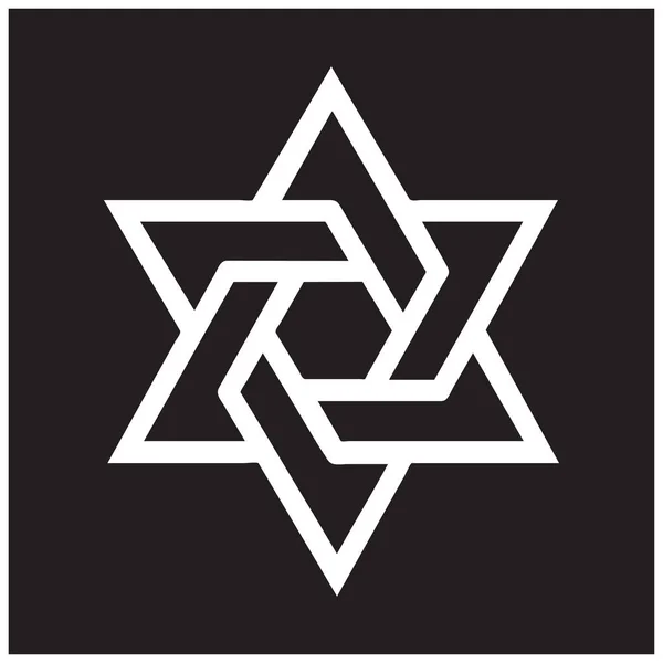 Jewish Star of David Six Pointed Star — Stock Vector