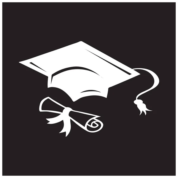 Chapeau de graduation et icône web diplôme. illustration vectorielle — Image vectorielle
