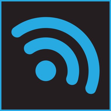 RSS simgesi düz stil ikonu. Vektör çizim