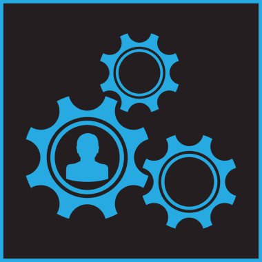 Üç dişli işareti basit üstünde kutsal kişilerin resmi arka plan