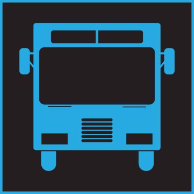 Otobüs simge vektör, katı logo illustratio