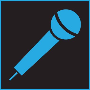 Mikrofon simge vektör, ses kaydedici, röportaj, Eps10