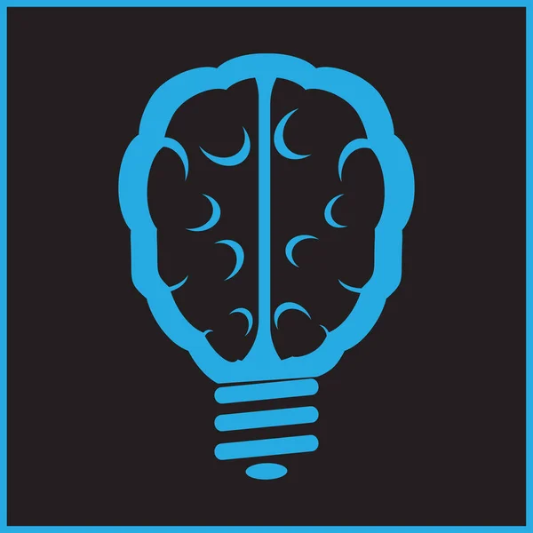 Ikona žárovky mozku — Stockový vektor