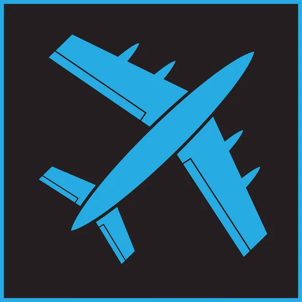 Samolot wektor, ilustracja stałych, piktogram — Wektor stockowy