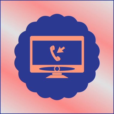 Bilgisayar monitörü simgesi. Düz bilgisayar sembolü. Vektör illüstrasyonu, EPS10.