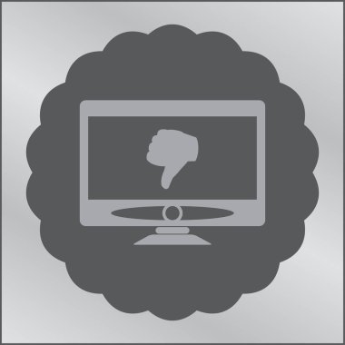 Bilgisayar monitörü simgesi. Düz bilgisayar sembolü. Vektör illüstrasyonu, EPS10.