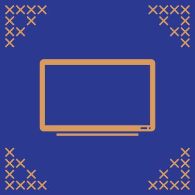 Trendy düz stil TV simgesi