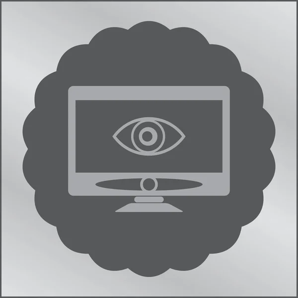 Icono del monitor del ordenador. Símbolo de PC plano. Ilustración vectorial, EPS10. — Archivo Imágenes Vectoriales
