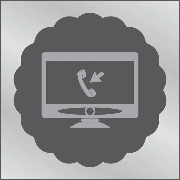 Computer monitor icoon. Vlakke PC symbool. Vectorillustratie, EPS10. — Stockvector