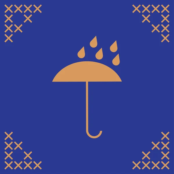 Paraguas icono vector diseño plano — Vector de stock