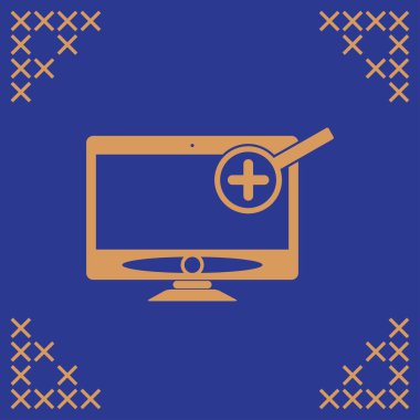 Monitör Pc, web tasarımı için şık vektör çizim