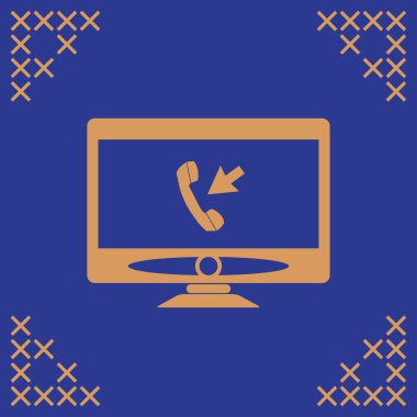 Monitör Pc, web tasarımı için şık vektör çizim