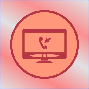 Monitör Pc, web tasarımı için şık vektör çizim