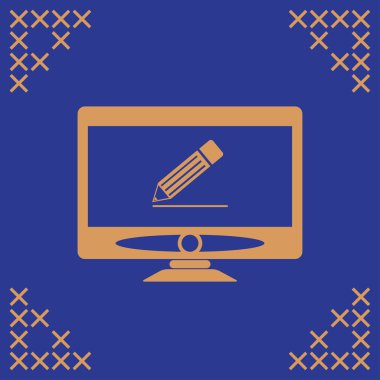 Monitör Pc, web tasarımı için şık vektör çizim