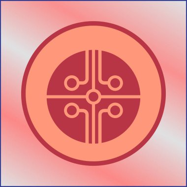 Bilgisayar çipi vektör düz simgesi