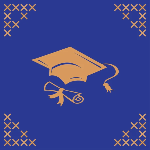 Tapa de graduación y diploma icono web. ilustración vectorial — Vector de stock