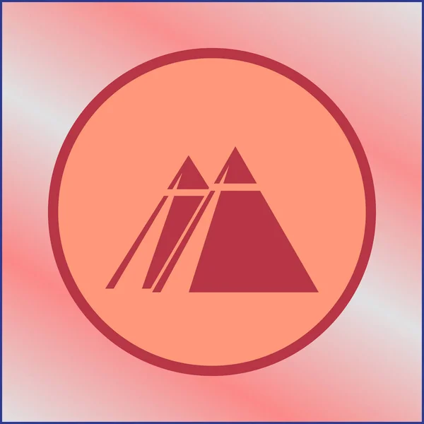 Icona delle piramidi. Pittogramma piatto moderno. Illustrazione logo — Vettoriale Stock