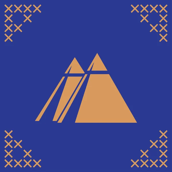Ikona piramidy. Nowoczesne mieszkanie piktogram. Ilustracja logo — Wektor stockowy