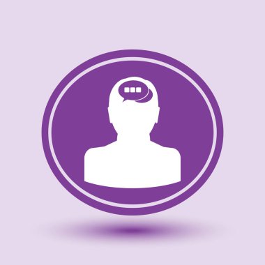 Ekibimizi insan kafası ve sohbet. vektör simgesi