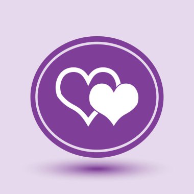 Kalp vektör simgesi, aşk sembolü. Sevgililer günü işareti