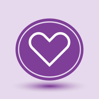 Kalp vektör simgesi, aşk sembolü. Sevgililer günü işareti