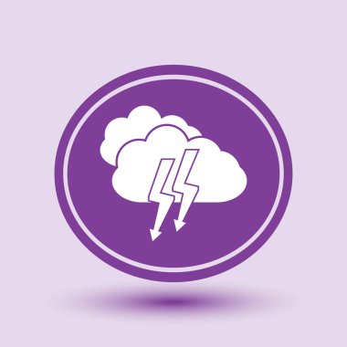 Bulut ile yağmur ve yıldırım simgesi